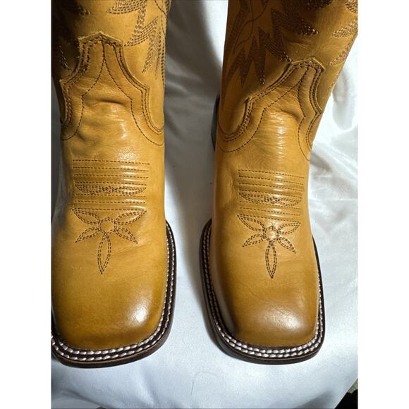 Dan Post Selena Boots Women’s Size 7 Golden Yellow Leather Square Toe NIB NEW - Picture 6 of 10